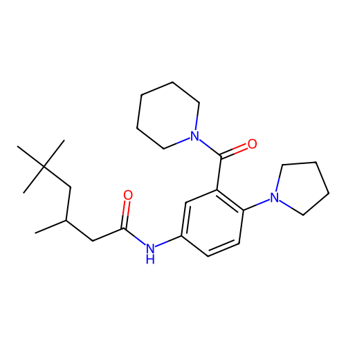 3,5,5-trimethyl-N-[3-(piperidine-1-carbonyl)-4-pyrrolidin-1-ylphenyl]hexanamide structure