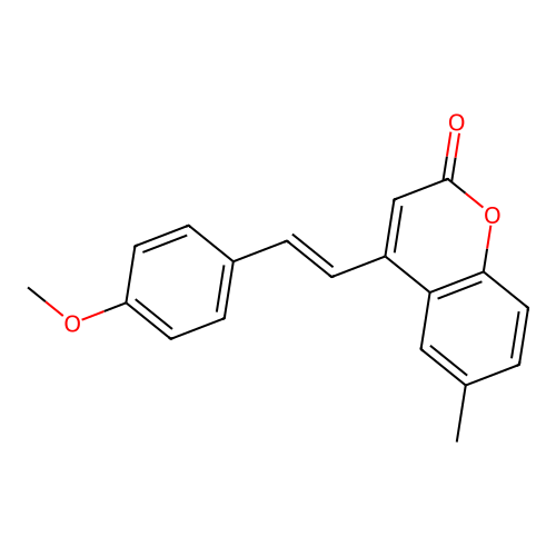 2H-1-Benzopyran-2-one, 4-[2-(4-methoxyphenyl)ethenyl]-6-methyl- structure