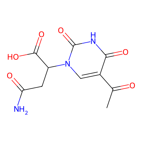 2-(5-Acetyl-2,4-dioxopyrimidin-1-yl)-4-amino-4-oxobutanoic acid structure