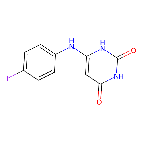 6-[(4-iodophenyl)amino]-2,4(1H,3H)-pyrimidinedione structure