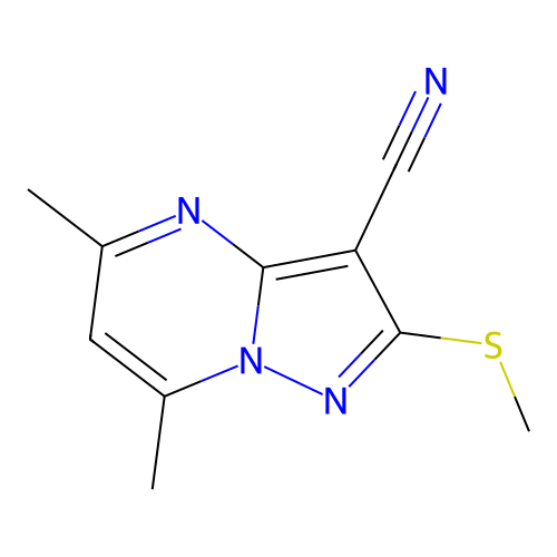 5,7-Dimethyl-2-(methylsulfanyl)pyrazolo[1,5-a]pyrimidine-3-carbonitrile structure