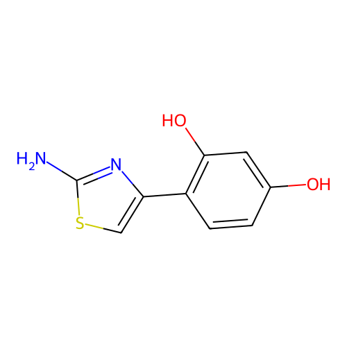 4-(2-Amino-1,3-thiazol-4-yl)benzene-1,3-diol structure