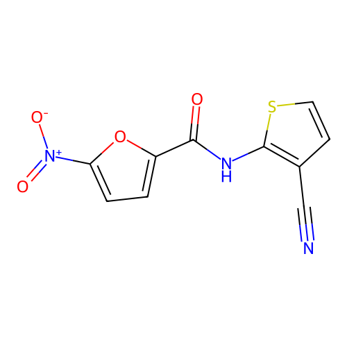 N-(3-cyanothiophen-2-yl)-5-nitrofuran-2-carboxamide structure