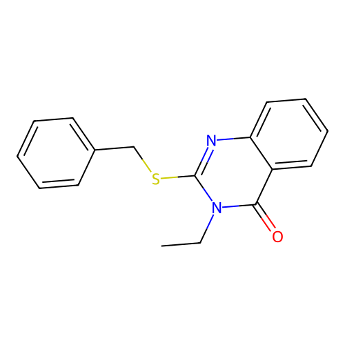 2-(benzylsulfanyl)-3-ethyl-4(3H)-quinazolinone structure