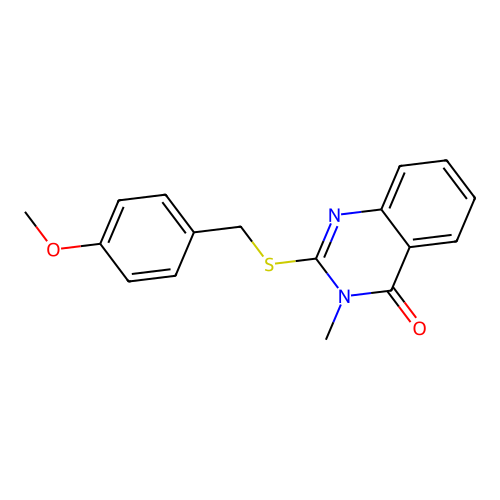 4(3H)-Quinazolinone, 2-(((4-methoxyphenyl)methyl)thio)-3-methyl- structure