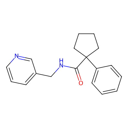 1-phenyl-N-(pyridin-3-ylmethyl)cyclopentanecarboxamide structure