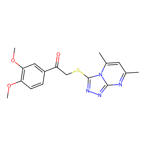 1-(3,4-dimethoxyphenyl)-2-[(5,7-dimethyl[1,2,4]triazolo[4,3-a]pyrimidin-3-yl)sulfanyl]ethanone structure