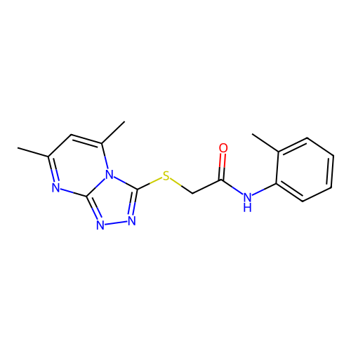 2-[(5,7-dimethyl-[1,2,4]triazolo[4,3-a]pyrimidin-3-yl)sulfanyl]-N-(2-methylphenyl)acetamide structure