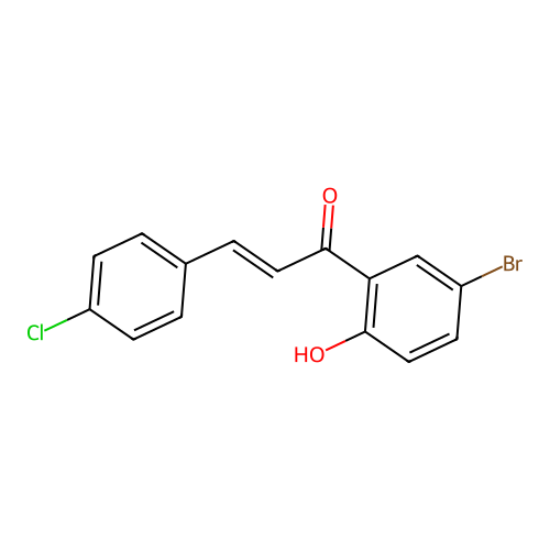 (2E)-1-(5-bromo-2-hydroxyphenyl)-3-(4-chlorophenyl)prop-2-en-1-one structure