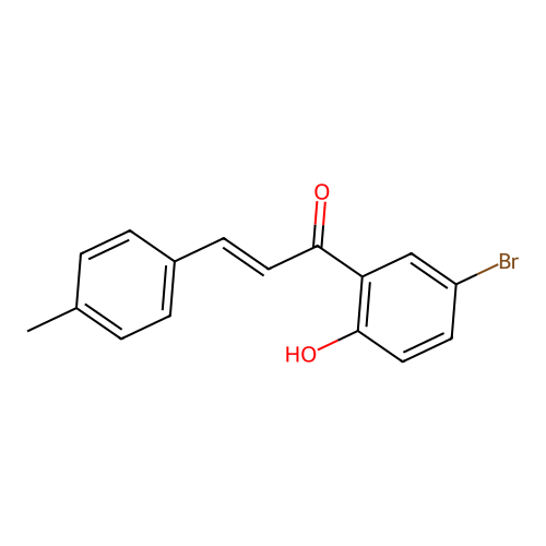 (2E)-1-(5-bromo-2-hydroxyphenyl)-3-(4-methylphenyl)prop-2-en-1-one structure