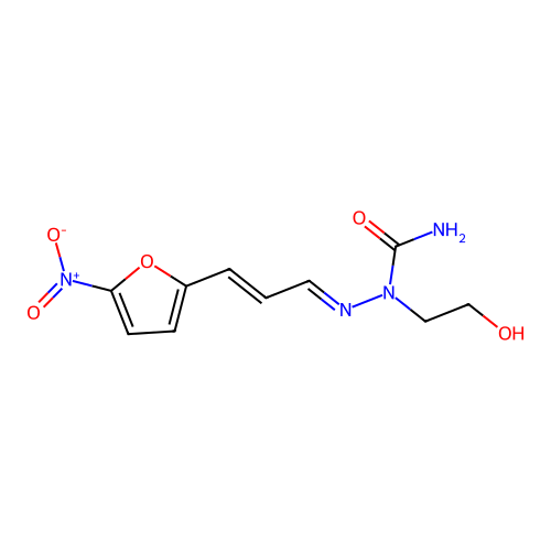 1-(2-Hydroxyethyl)-1-[3-(5-nitrofuran-2-yl)prop-2-enylideneamino]urea structure
