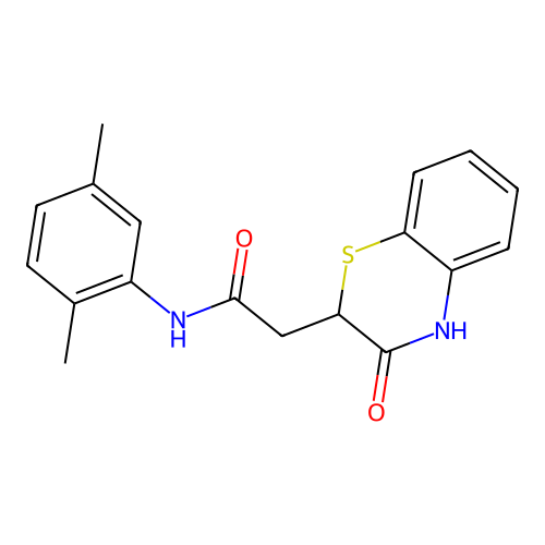 N-(2,5-Dimethylphenyl)-2-(3-oxo-3,4-dihydro-2H-1,4-benzothiazin-2-yl)acetamide structure