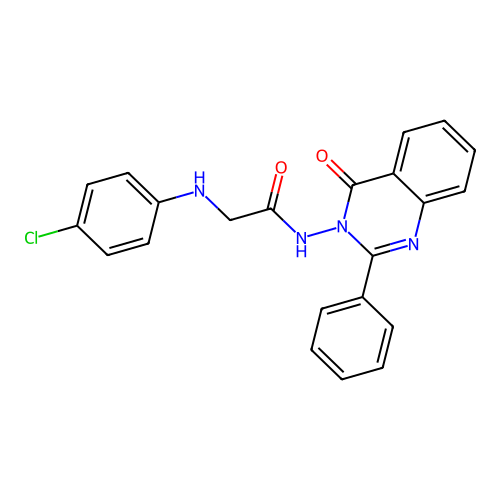 2-[(4-Chlorophenyl)amino]-N-(4-oxo-2-phenyl-3(4H)-quinazolinyl)acetamide structure
