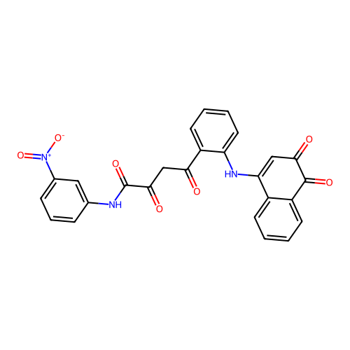4-[2-[(3,4-dioxo-1-naphthyl)amino]phenyl]-N-(3-nitrophenyl)-2,4-dioxo-butanamide structure