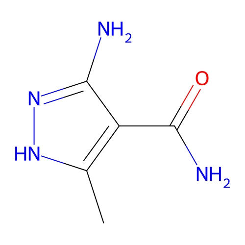 5-amino-3-methyl-1H-pyrazole-4-carboxamide structure