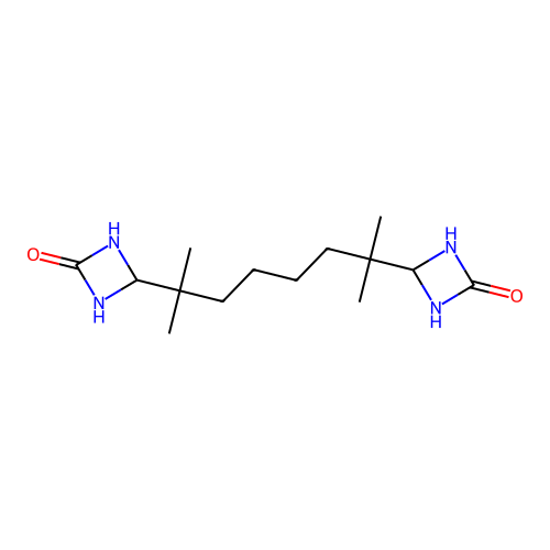 4,4'-(2,7-Dimethyloctane-2,7-diyl)bis(1,3-diazetidin-2-one) structure