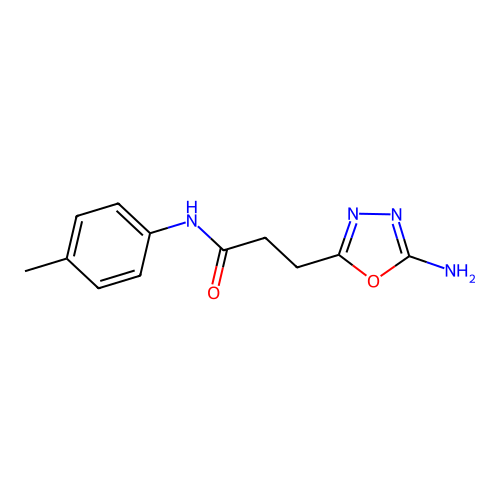 3-(5-amino-1,3,4-oxadiazol-2-yl)-N-(p-tolyl)propanamide structure