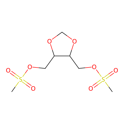 [5-(Methylsulfonyloxymethyl)-1,3-dioxolan-4-yl]methyl methanesulfonate structure