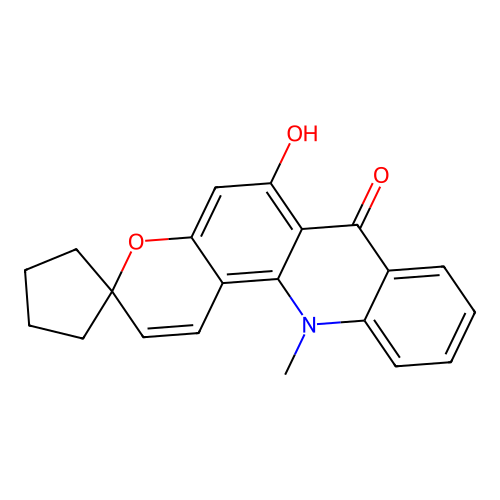 6'-Hydroxy-12'-methylspiro[cyclopentane-1,3'-pyrano[2,3-c]acridine]-7'-one structure