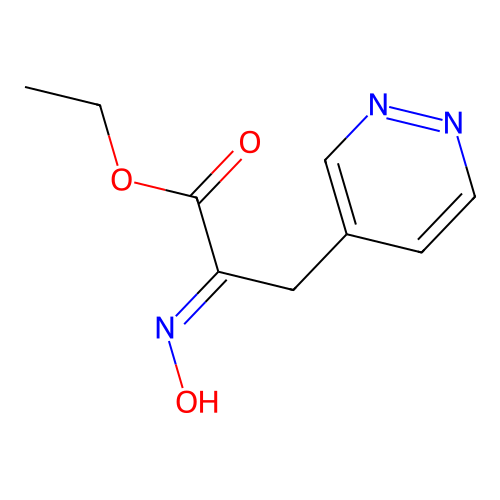 (E)-Ethyl 2-(hydroxyimino)-3-(pyridazin-4-yl)propanoate structure