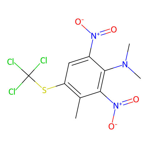 N,N,3-trimethyl-2,6-dinitro-4-(trichloromethylsulfanyl)aniline structure