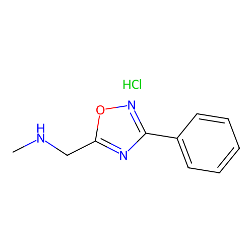 Methyl((3-phenyl-1,2,4-oxadiazol-5-yl)methyl)amine hydrochloride structure