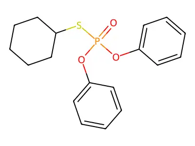 s-Cyclohexyl o,o-diphenyl phosphorothioate structure