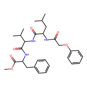 Phenyloxyacetyl-leucyl-valyl-phenylalanine methyl ester structure