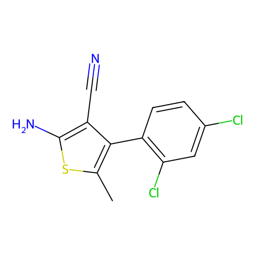 2-Amino-4-(2,4-dichlorophenyl)-5-methylthiophene-3-carbonitrile structure