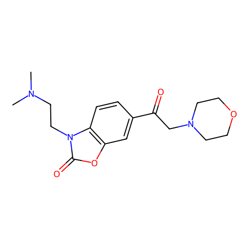 3-(2-Dimethylaminoethyl)-6-(2-morpholinoacetyl)-1,3-benzoxazol-2-one structure
