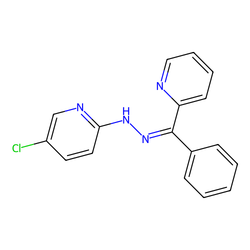 5-chloro-2-[(2Z)-2-[phenyl(pyridin-2-yl)methylidene]hydrazin-1-yl]pyridine structure