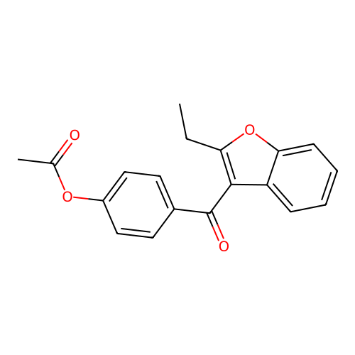 Acetic acid 4-(2-ethyl-benzofuran-3-carbonyl)-phenyl ester structure