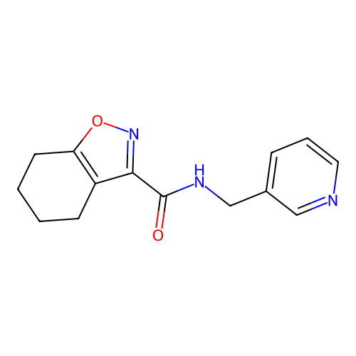 N-(pyridin-3-ylmethyl)-4,5,6,7-tetrahydro-1,2-benzisoxazole-3-carboxamide structure