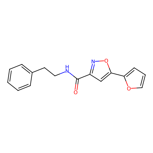 5-(furan-2-yl)-N-(2-phenylethyl)-1,2-oxazole-3-carboxamide structure