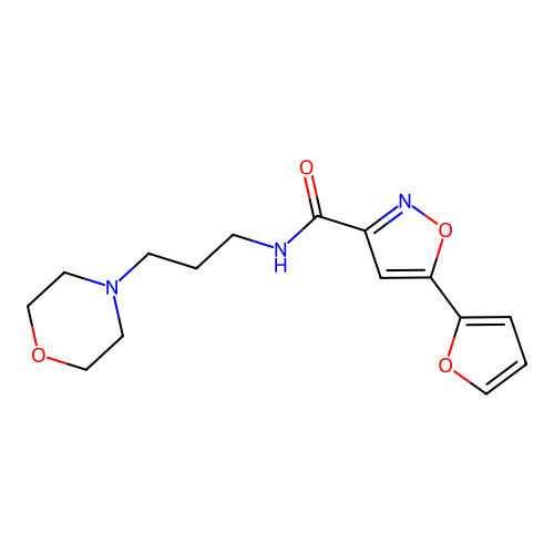 3-Isoxazolecarboxamide, 5-(2-furanyl)-N-[3-(4-morpholinyl)propyl]- structure