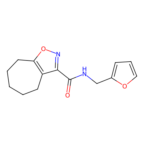 N-(2-furylmethyl)-5,6,7,8-tetrahydro-4H-cyclohepta[d]isoxazole-3-carboxamide structure