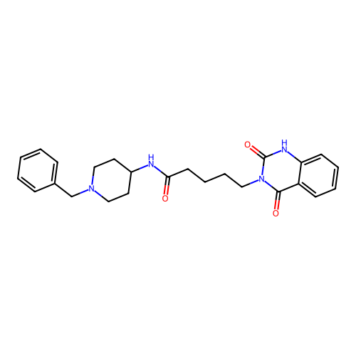 N-(1-benzylpiperidin-4-yl)-5-(2,4-dioxo-1H-quinazolin-3-yl)pentanamide structure