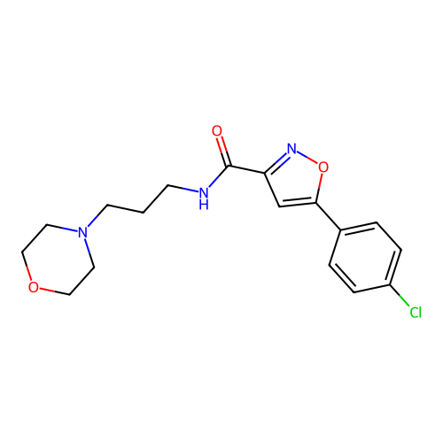 5-(4-Chlorophenyl)-N-(3-morpholinopropyl)isoxazole-3-carboxamide structure