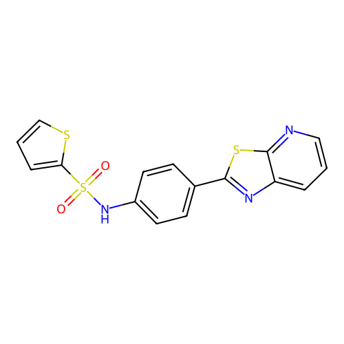 N-[4-([1,3]thiazolo[5,4-b]pyridin-2-yl)phenyl]thiophene-2-sulfonamide structure