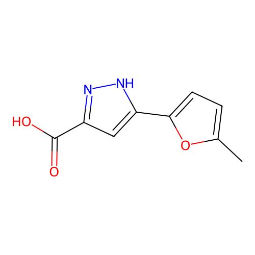 3-(5-methylfuran-2-yl)-1H-pyrazole-5-carboxylic acid structure