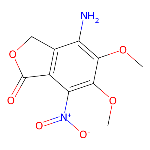 4-amino-5,6-dimethoxy-7-nitro-3H-2-benzofuran-1-one structure