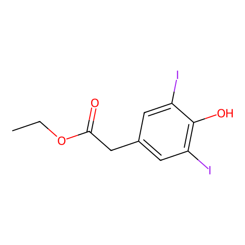 Ethyl 4-hydroxy-3,5-diiodophenylacetate structure