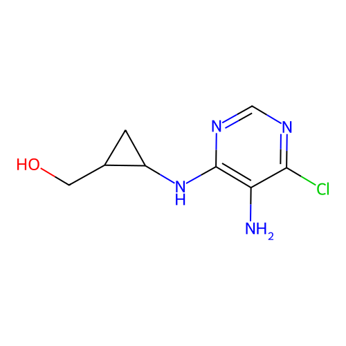 (2-((5-Amino-6-chloro-4-pyrimidinyl)amino)cyclopropyl)methanol structure