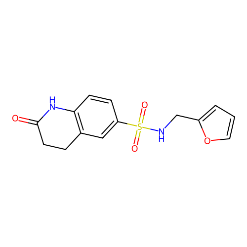 N-(furan-2-ylmethyl)-2-oxo-3,4-dihydro-1H-quinoline-6-sulfonamide structure