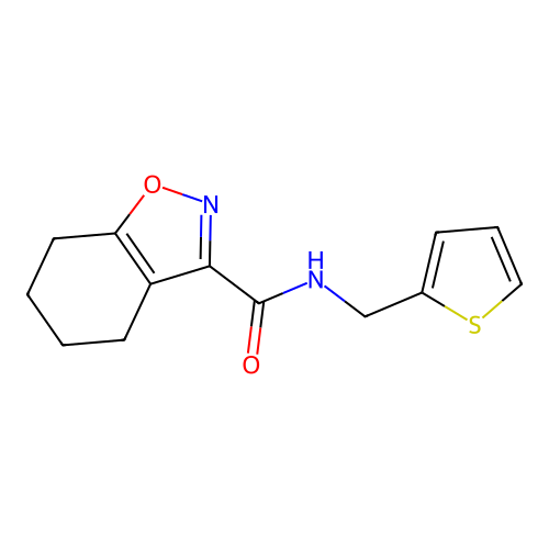 N-(thiophen-2-ylmethyl)-4,5,6,7-tetrahydro-1,2-benzoxazole-3-carboxamide structure