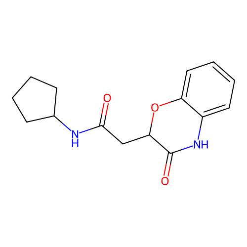 N-Cyclopentyl-3,4-dihydro-3-oxo-2H-1,4-benzoxazine-2-acetamide structure