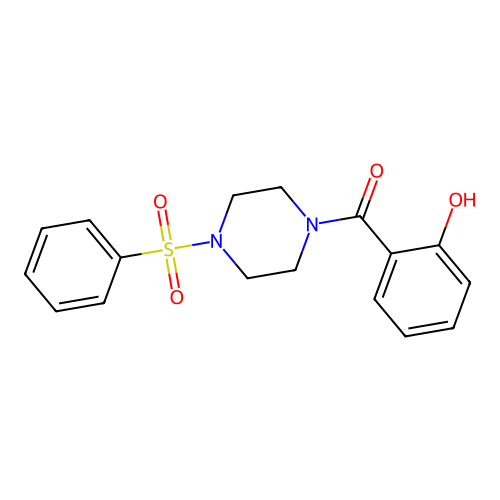 [4-(Benzenesulfonyl)piperazin-1-yl]-(2-hydroxyphenyl)methanone structure