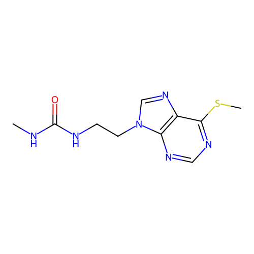 N-Methyl-N'-{2-[6-(methylsulfanyl)-9H-purin-9-yl]ethyl}urea structure