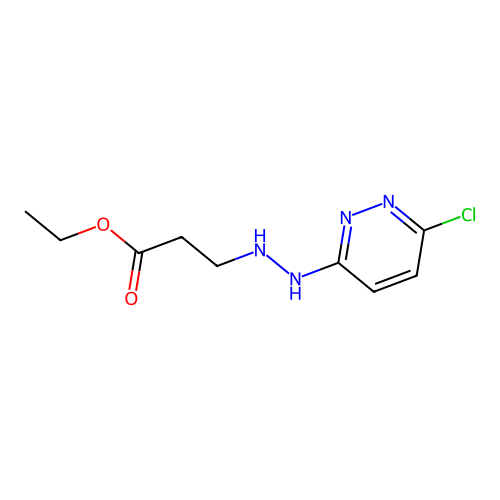 Propanoic acid, 3-(2-(6-chloro-3-pyridazinyl)hydrazino)-, ethyl ester structure