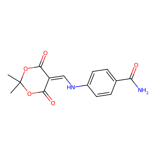 4-{[(2,2-Dimethyl-4,6-dioxo-1,3-dioxan-5-ylidene)methyl]amino}benzamide structure